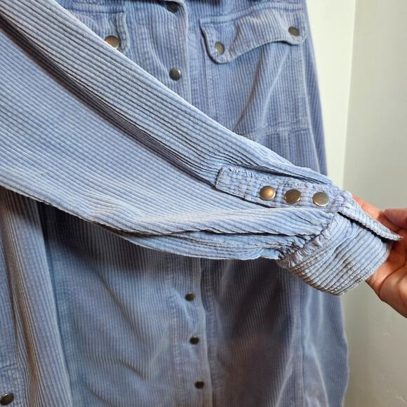 We the Free People Corduroy Jacket Size M Oversized Shacket Blue - Picture 4 of 9